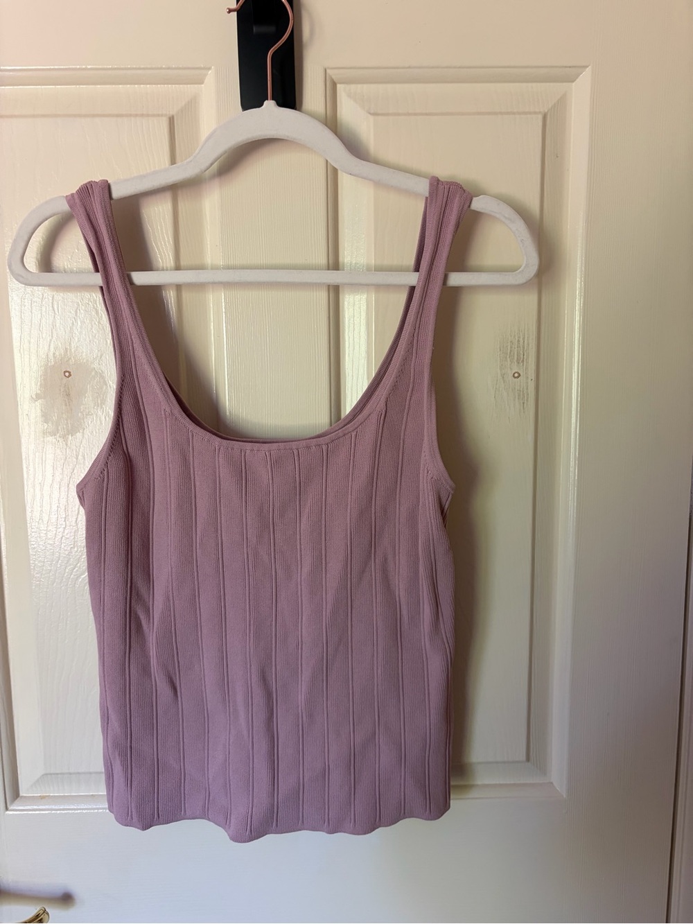 J. Crew Mauve Ribbed Scoop Tank